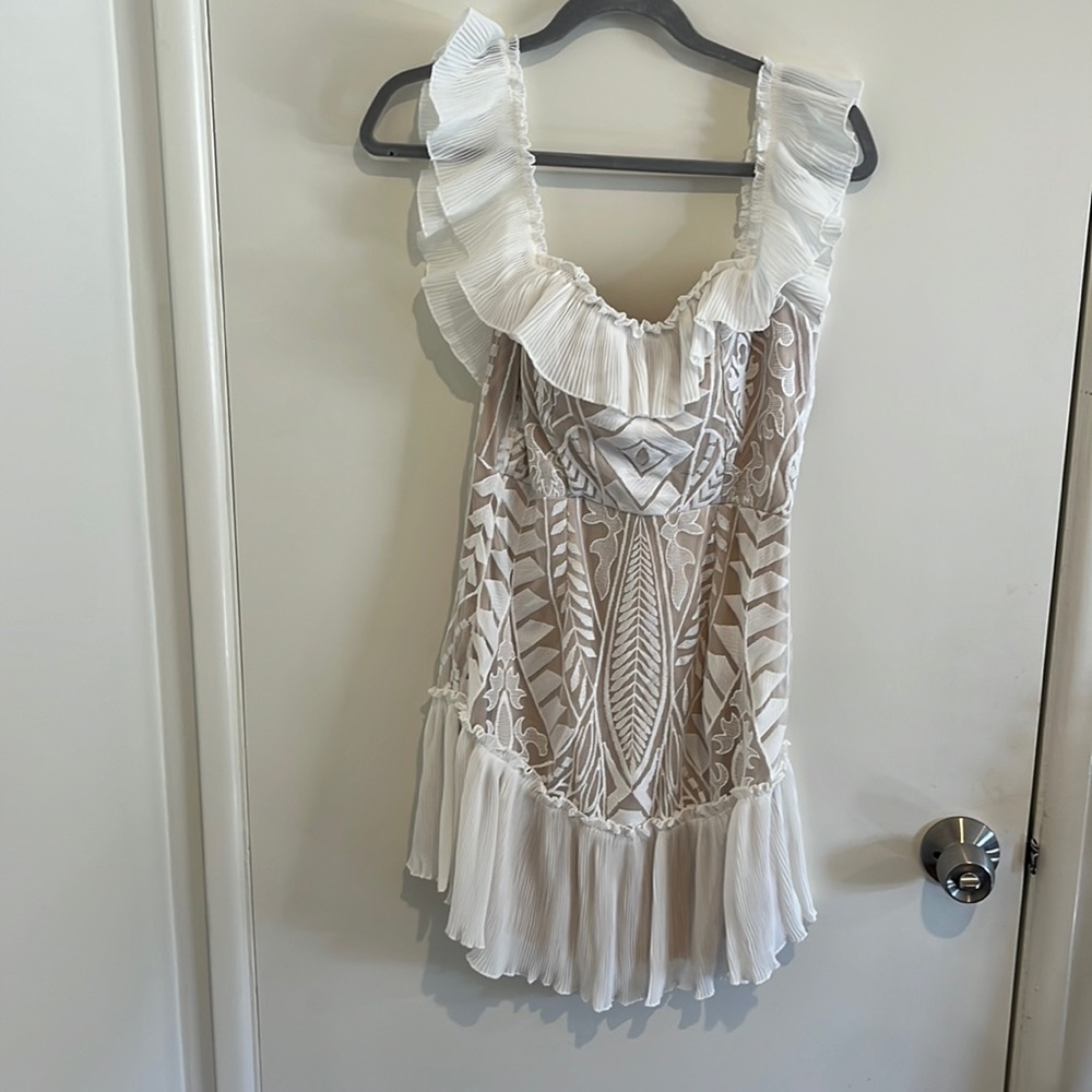 Off the shoulder white formal dress